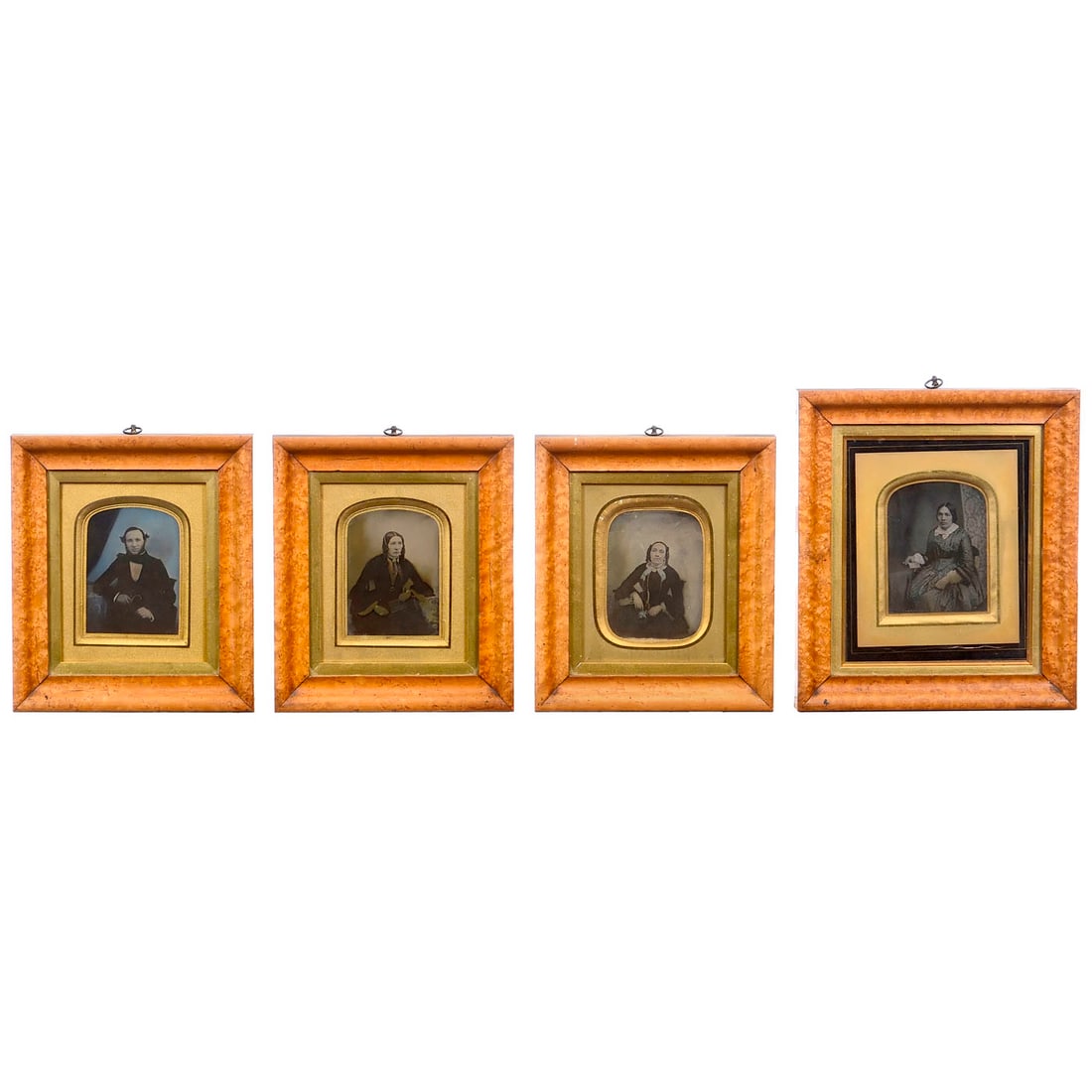 4 Beautiful, Dignified Photographs in Burlwood Frames: 4 Beautiful, Dignified Photographs in Burlwood Frames Burlwood frames measuring 25 x 29 to 21 x 25 cm. Two of the portraits depict the same lady a few years apart. The pictures are from England c. 185