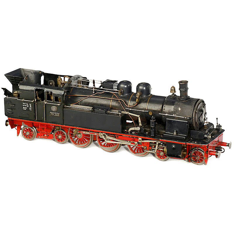 "Aster Hobby" Gauge I Live-Steam Locomotive, c. 1985: Aster Hobby Gauge I Live-Steam Locomotive, c. 1985 Model class 78 from the German Federal Railway, wheel arrangement 4–6–4, 2 fixed cylinders, spirit-burner, length 18 ¼ in., without roof and som
