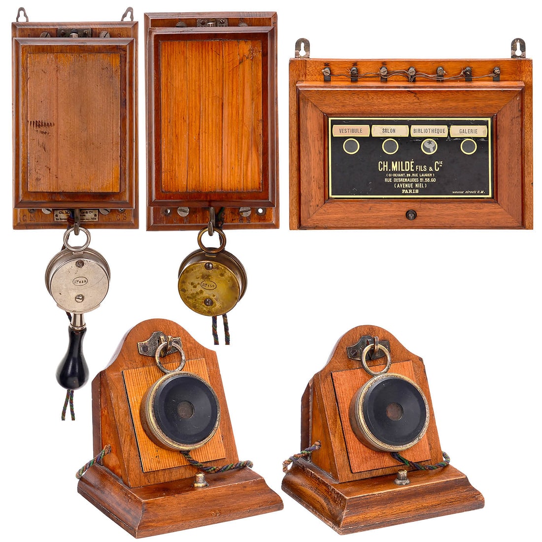 Complete Intercom Telephone System by Mildé, c. 1900 (1 of 5)