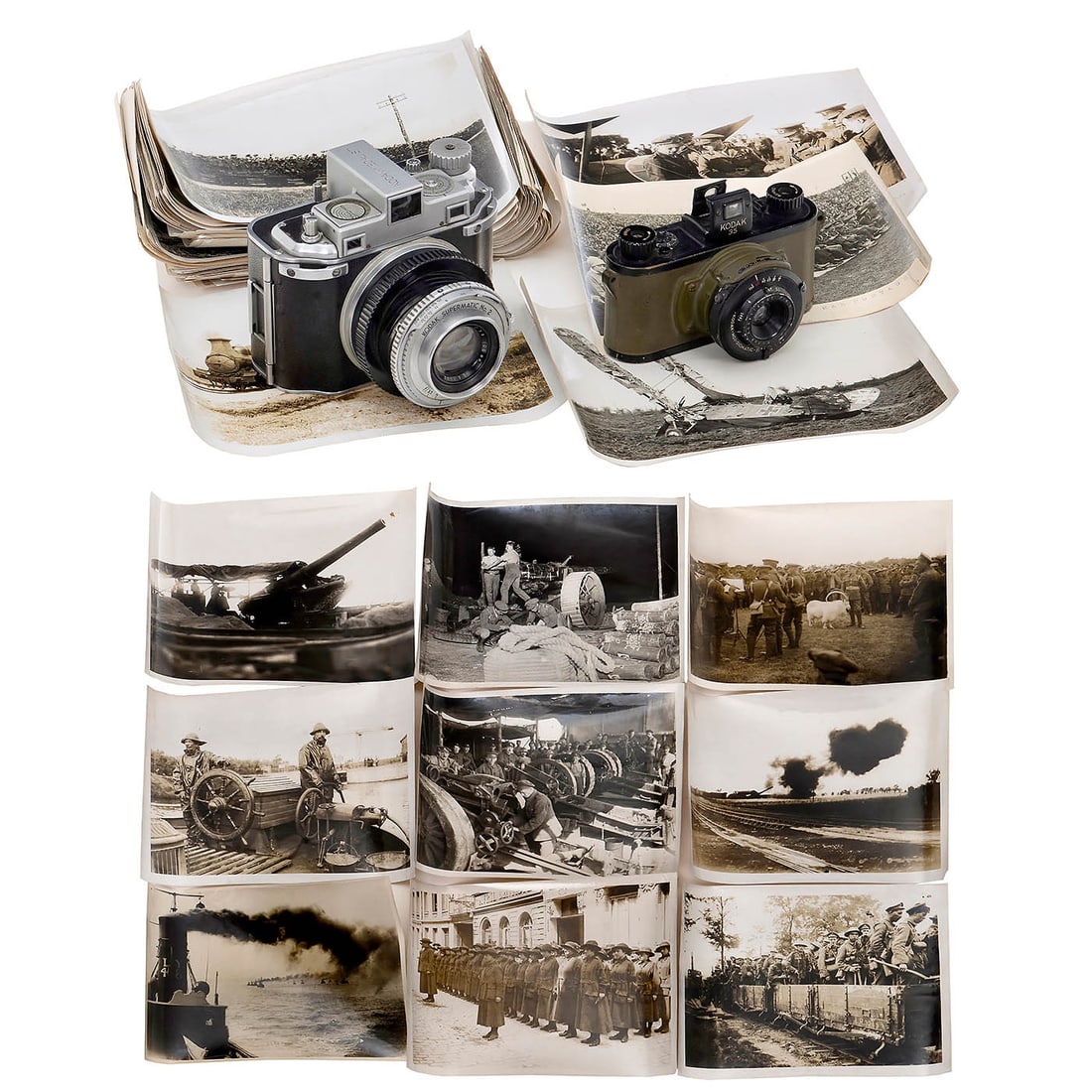 Kodak 35 PH-324 Military, Medalist and Military Photos: Kodak 35 PH-324 Military, Medalist and Military Photos Eastman Kodak, USA. 1) Kodak 35 PH-324, olive green, Kodak Anastigmat 4.5/51 mm, shutter working, film advance a little stiff. – 2)