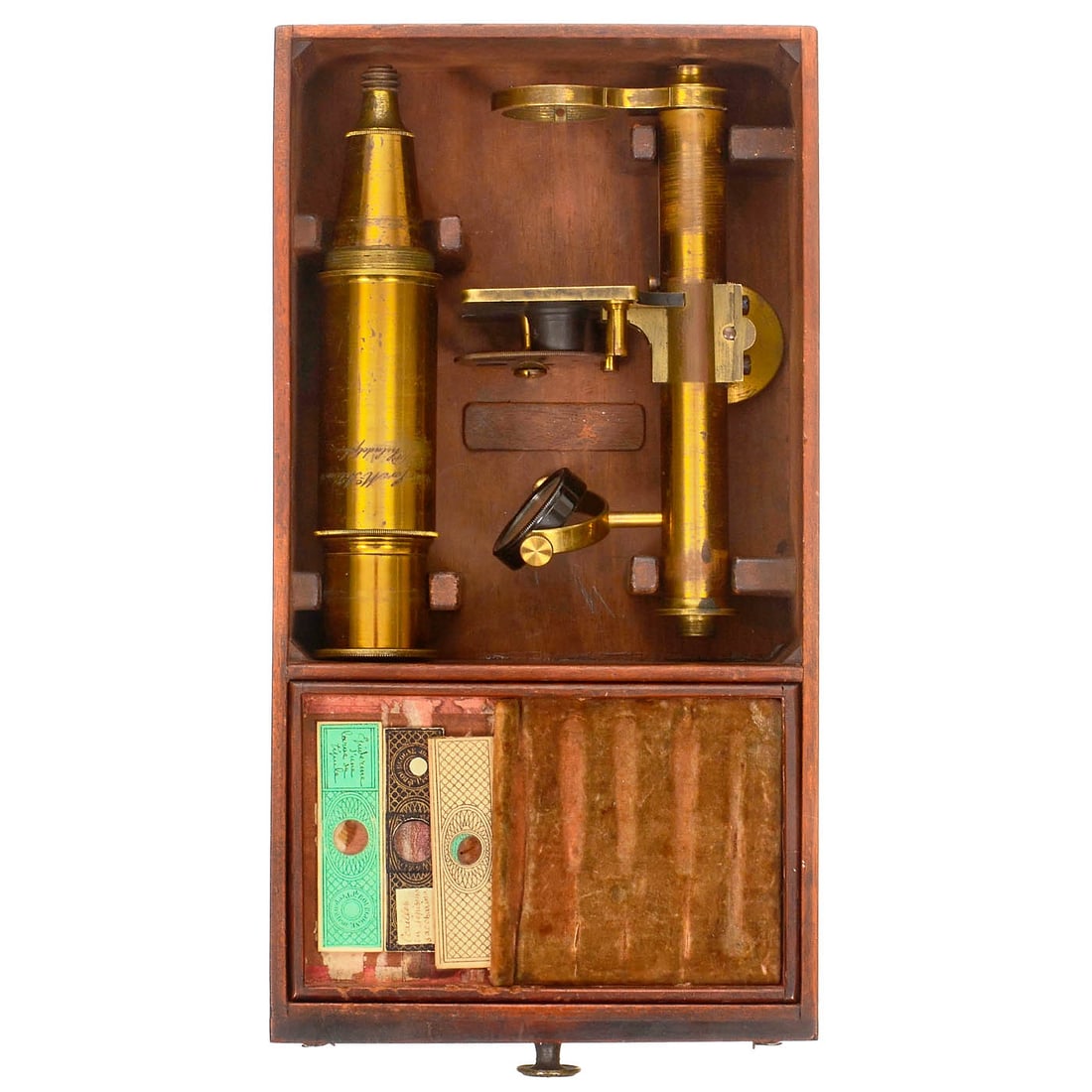 Case-Mounted French Microscope, c. 1844 - 4