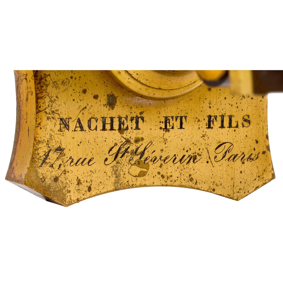 French Compound Brass Microscope by Nachet, c. 1875 - 2