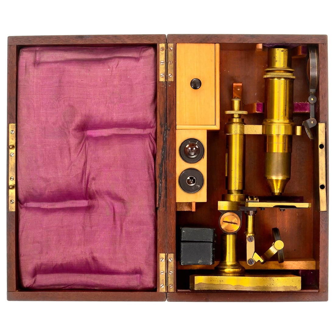 French Compound Brass Microscope by Nachet, c. 1875 - 3