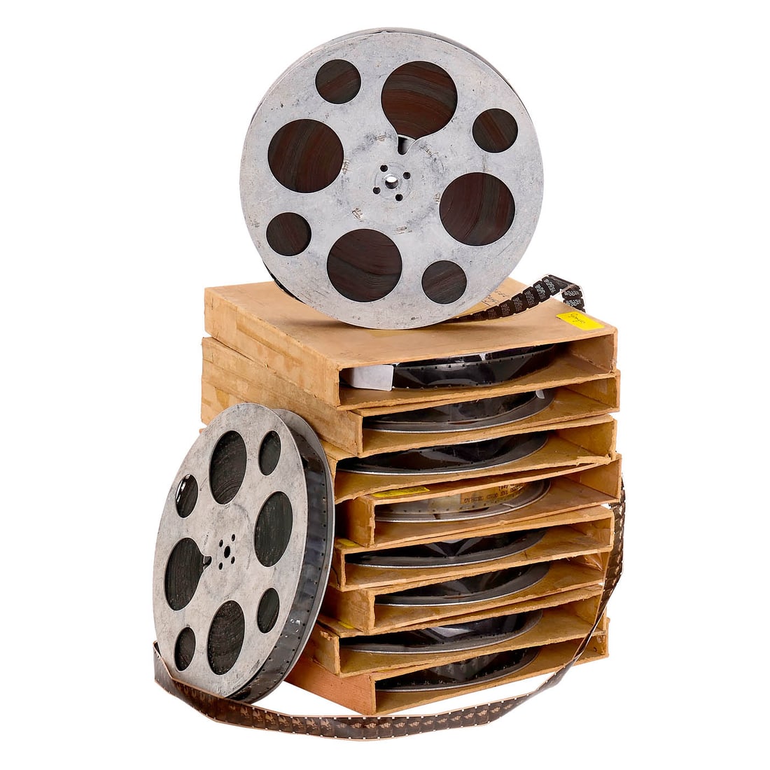 10 Film Reels, 120 m of Rare 17.5 mm Films with Double-Sided Perforation (1 of 1)