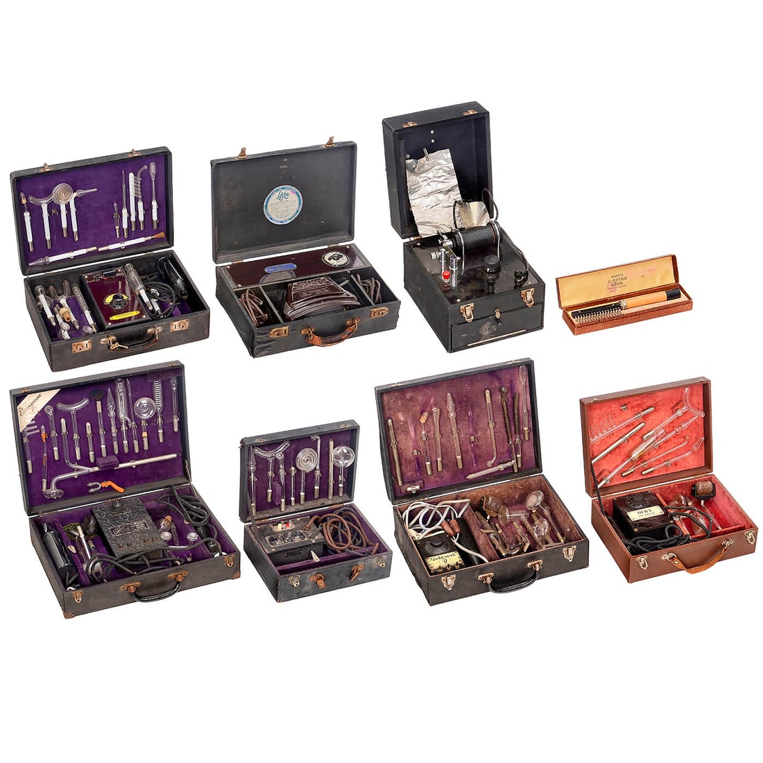 8 Electrical Treatment Devices in Cases or Boxes, c. 1920 (1 of 5)