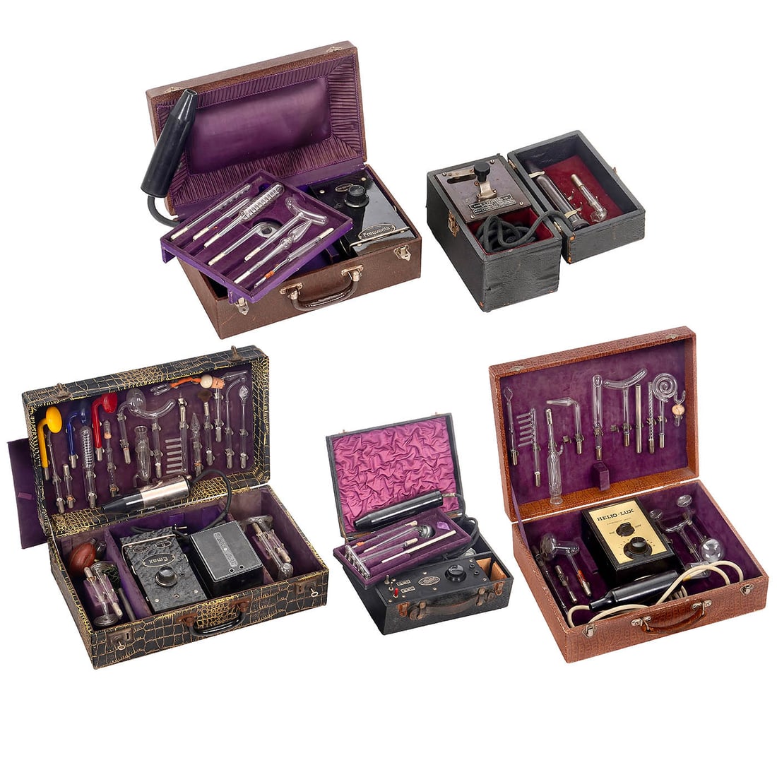 5 Electrical Treatment Devices in Cases, c. 1920 (1 of 4)