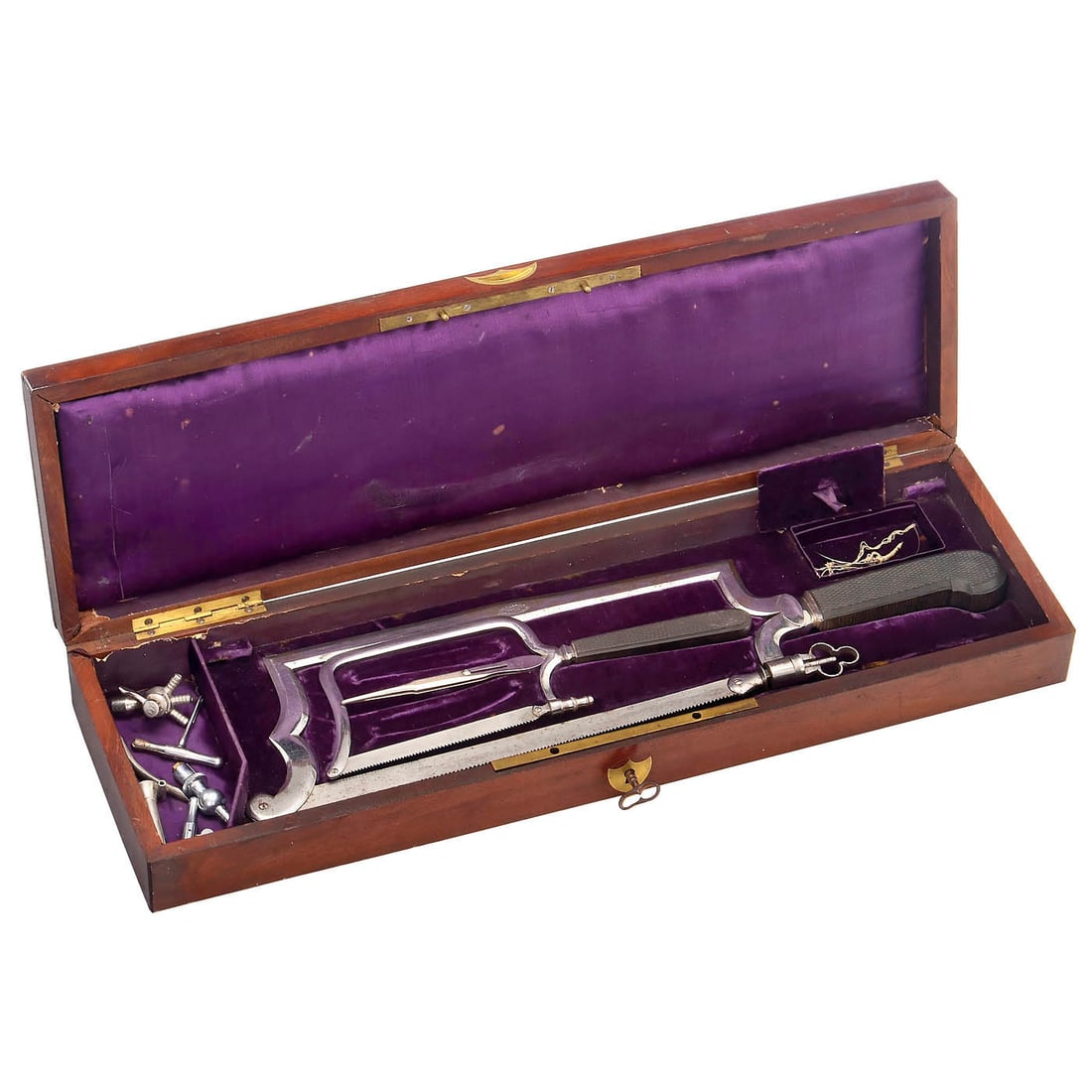 Amputation Kit from the Early 19th Century, c. 1820–25: Amputation Kit from the Early 19th Century, c. 1820–25 France and England, dimensions of the case 14 x 6 ¾ x 2 ¾ in., this box contains two amputation saws with ribbed ebony handles