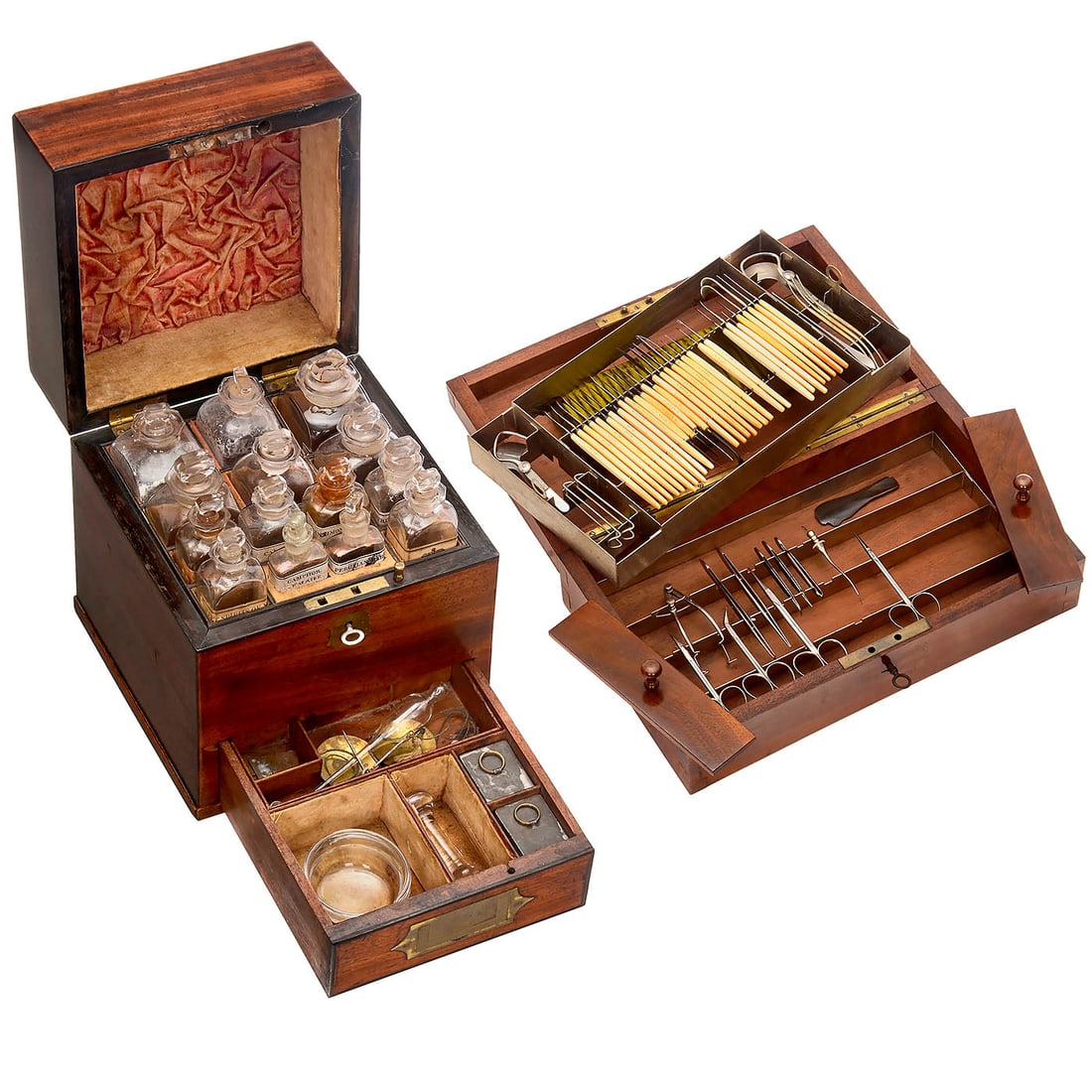 Ophthalmic Cutlery Box and English Traveling Medicine Chest (1 of 4)