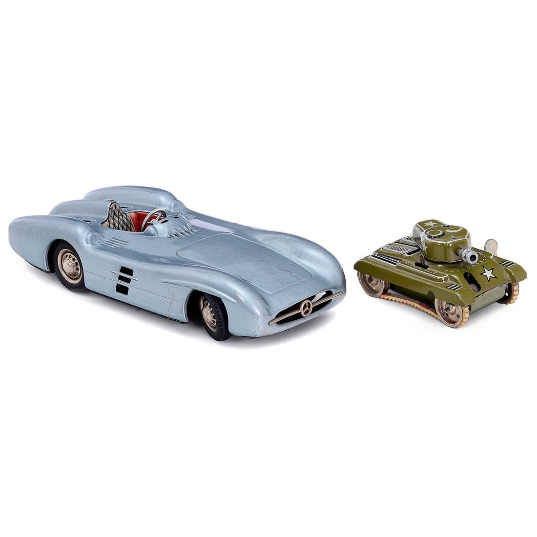 2 Tin Toy Vehicles, c. 1960 (1 of 1)