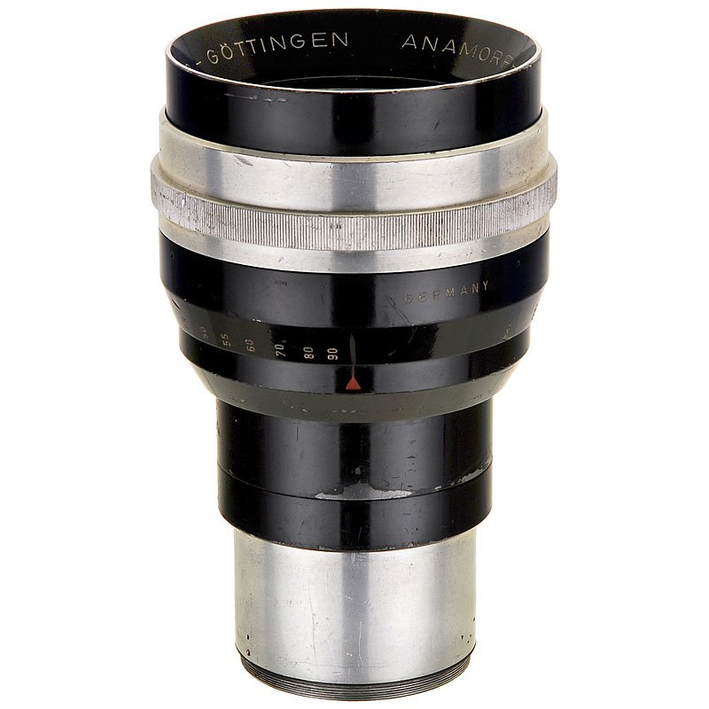 Anamorphotic-Kiptar 2x, c. 1960: Anamorphotic-Kiptar 2x, c. 1960 Isco, Göttingen, Germany. Cine Anamorphotic. These lenses stretched a comprised CinemaScope film into a panoramic one. Anamorphotic-Kiptar 2x, um 1960 Isco, Göttingen