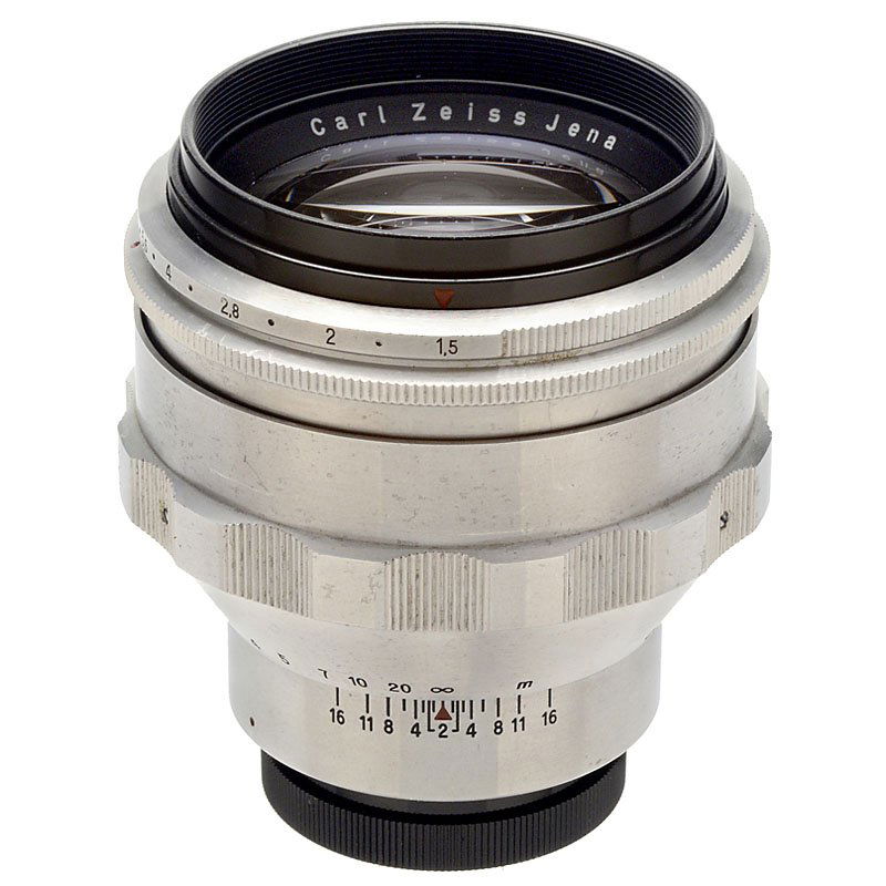 Zeiss Biotar 1,5/75 mm T: Zeiss Biotar 1,5/75 mm T Carl Zeiss, Jena. No. 3841608, for Exakta-Varex, aluminum body, with typical air bubbles, otherwise in excellent condition. Rare and sought-after Zeiss lens! Zeiss Biotar 1,5/