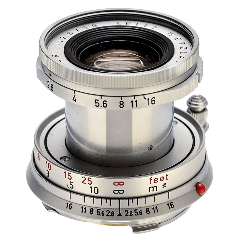 Elmar 2,8/50 mm (M), Like New!: Elmar 2,8/50 mm (M), Like New! Leitz, Wetzlar. No. 2237500, chrome. With container and original box, lens cap. Like new! Elmar 2,8/50 mm (M), neuwertig! Leitz, Wetzlar. Nr. 2237500, Chrom. Neuwertiger
