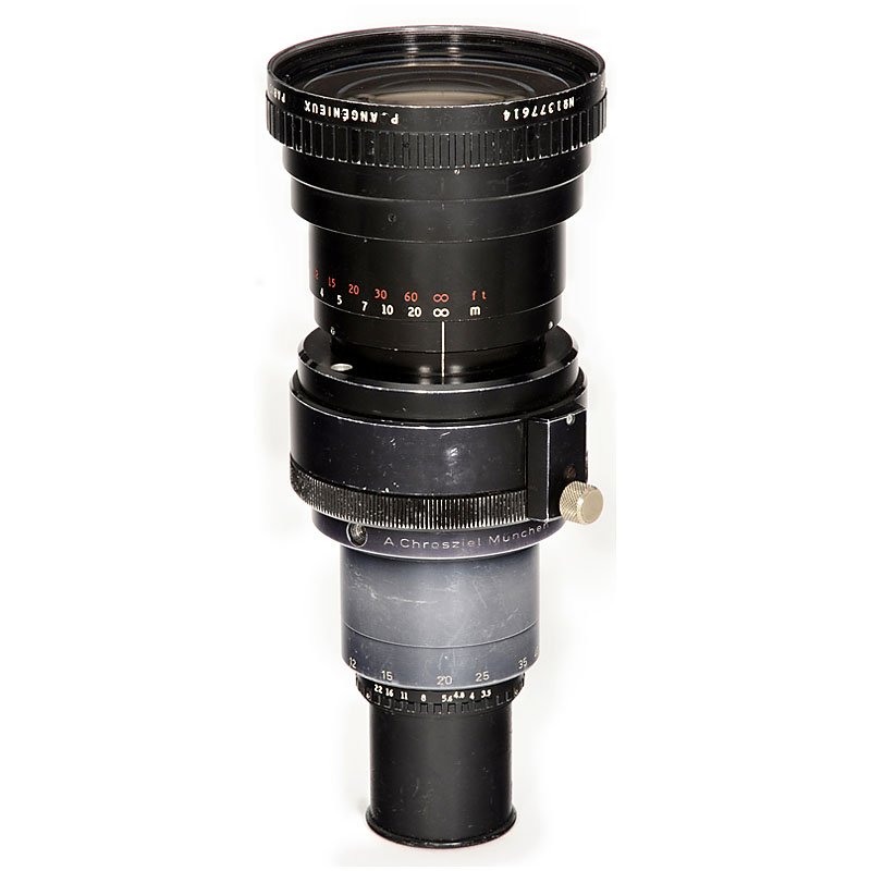 Angenieux-Zoom 3,5/12–240 mm: Angenieux-Zoom 3,5/12–240 mm Angenieux, Paris. Arri ST mount. "Type 20 x 12 B". Optics clean, user lens. 2 caps. Angenieux-Zoom 3,5/12–240 mm Angenieux, Paris. Arri-ST-Fassung. "Type 20 x 12 B". L