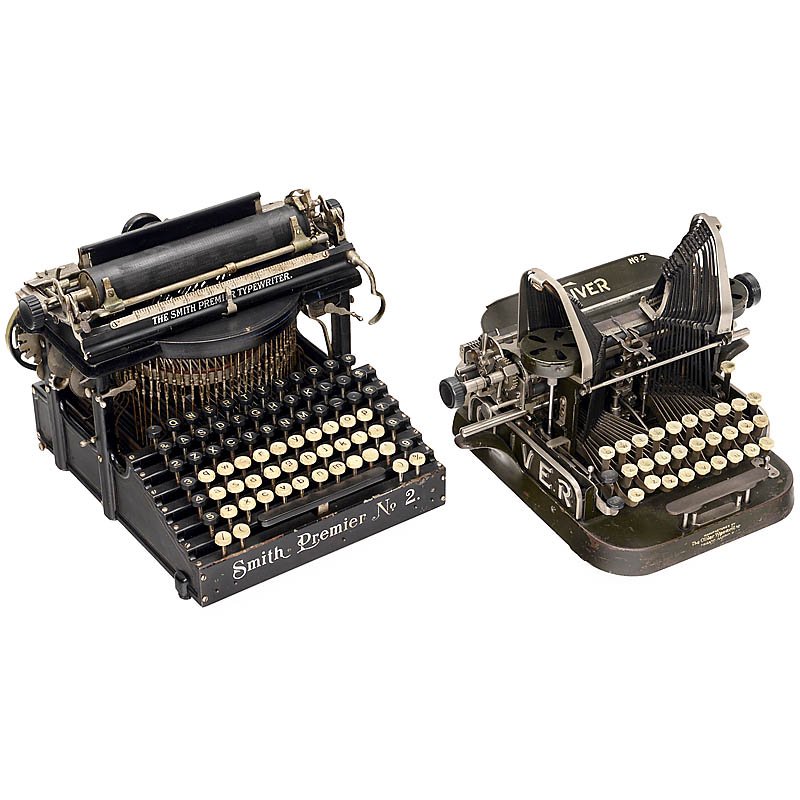 Oliver 2 & Smith Premier 2: Oliver 2 & Smith Premier 2 1) "Oliver No. 2", 1897. (2/3) – And: 2) "Smith Premier No. 2", 1895. (3/2-) Oliver 2 & Smith Premier 2 1) "Oliver No. 2", 1897. Gut erhaltene Exemplar dieser populären a