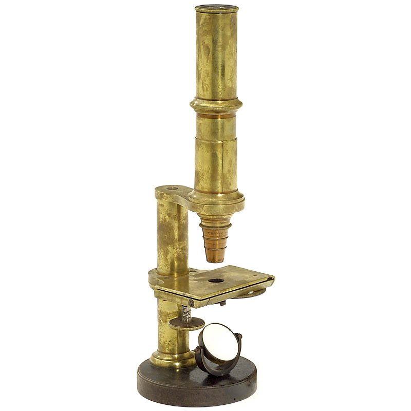 Microscope by "C. Kellner's Nachf.: Fr. Belthle in: Microscope by "C. Kellner's Nachf.: Fr. Belthle in Wetzlar", 1866 Fr. Belthle was successor to C. Kellner. Brass microscope, no. 1007. Originally lacquered objective "Fr. Belthle", no. 1. Ocular no. 1