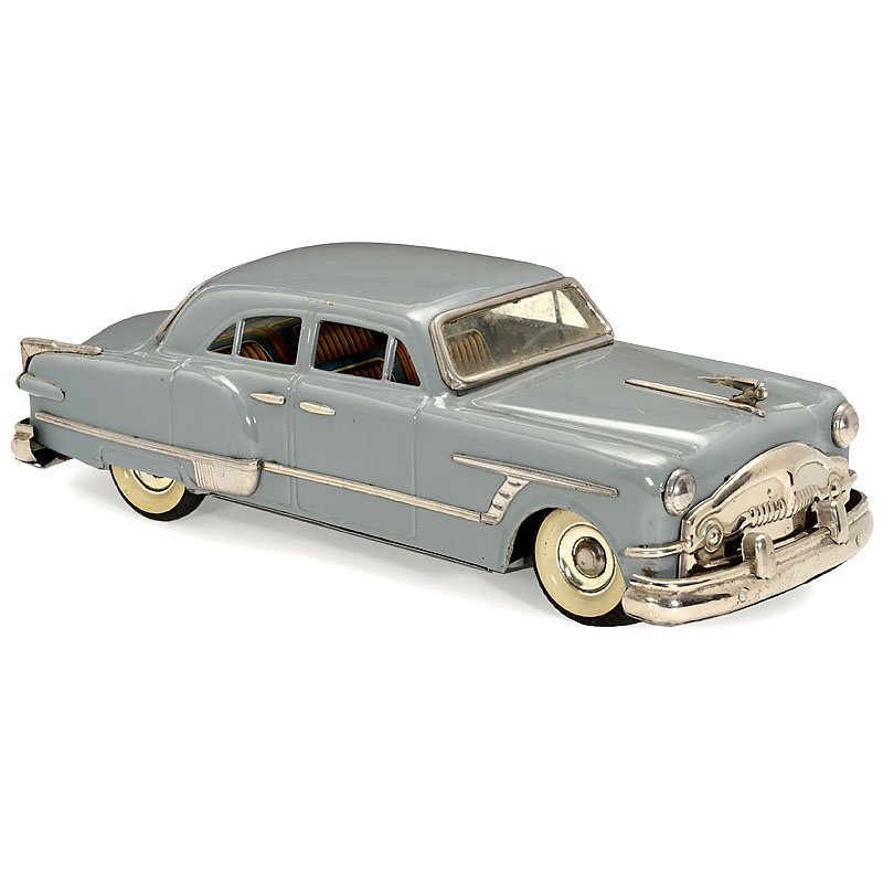 Packard "Patrician 400" by Alps, Japan, 1953: Packard "Patrician 400" by Alps, Japan, 1953 Tin, lithographed interior, extensive nickel trim and bumpers, rubber white sidewall tyres, friction drive, working, length 16 ½ in. Packard Patrician 400