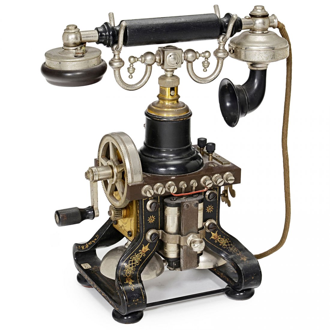 Skeleton Telephone by L.M. Ericsson, c. 1905: Skeleton Telephone by L.M. Ericsson, c. 1905 "Schweizer Staatstype", special Swiss edition, with double bell, induction coil, horn-type receiver with changeable microphone, narrow lightning protection