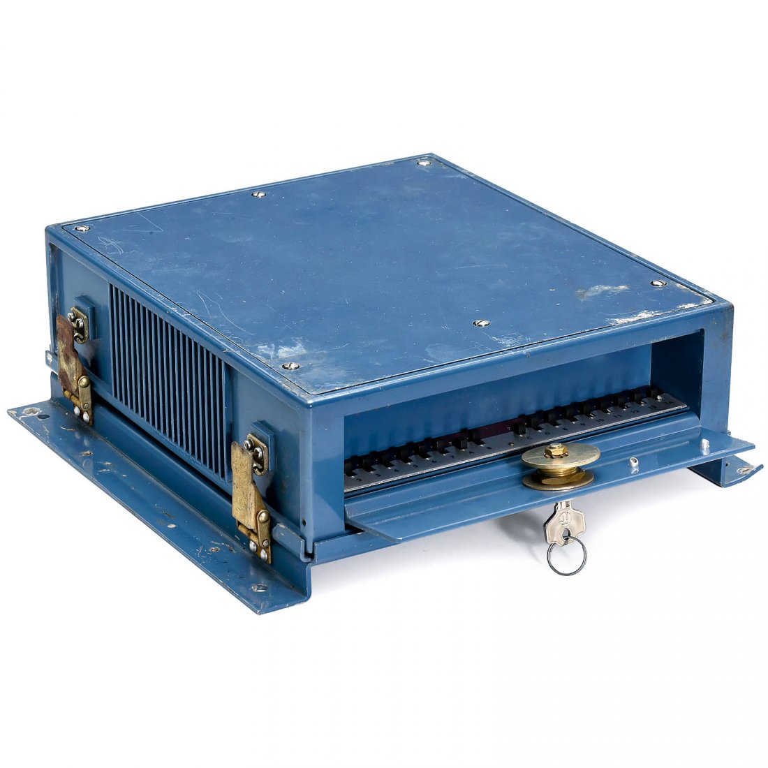 Telephone Cyphering Device, c. 1980: Telephone Cyphering Device, c. 1980 Model CD1/CR-80, manufactured by Mont Edison, Italy, "Unita Criptofonica", electronically operated, metal case: 10 5/8 x 9 ½ in. Telephon-Verschlüsselungs-Einheit