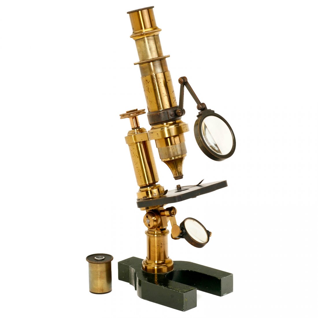 French Microscope by Hartnack & Prazmowski, c. 1875: French Microscope by Hartnack & Prazmowski, c. 1875 Signed on the tube: "E. Hartnack & A. Prazmowski, A. Prazmowski sucr., Paris", original lacquered brass, green iron horseshoe base, single mirror, p