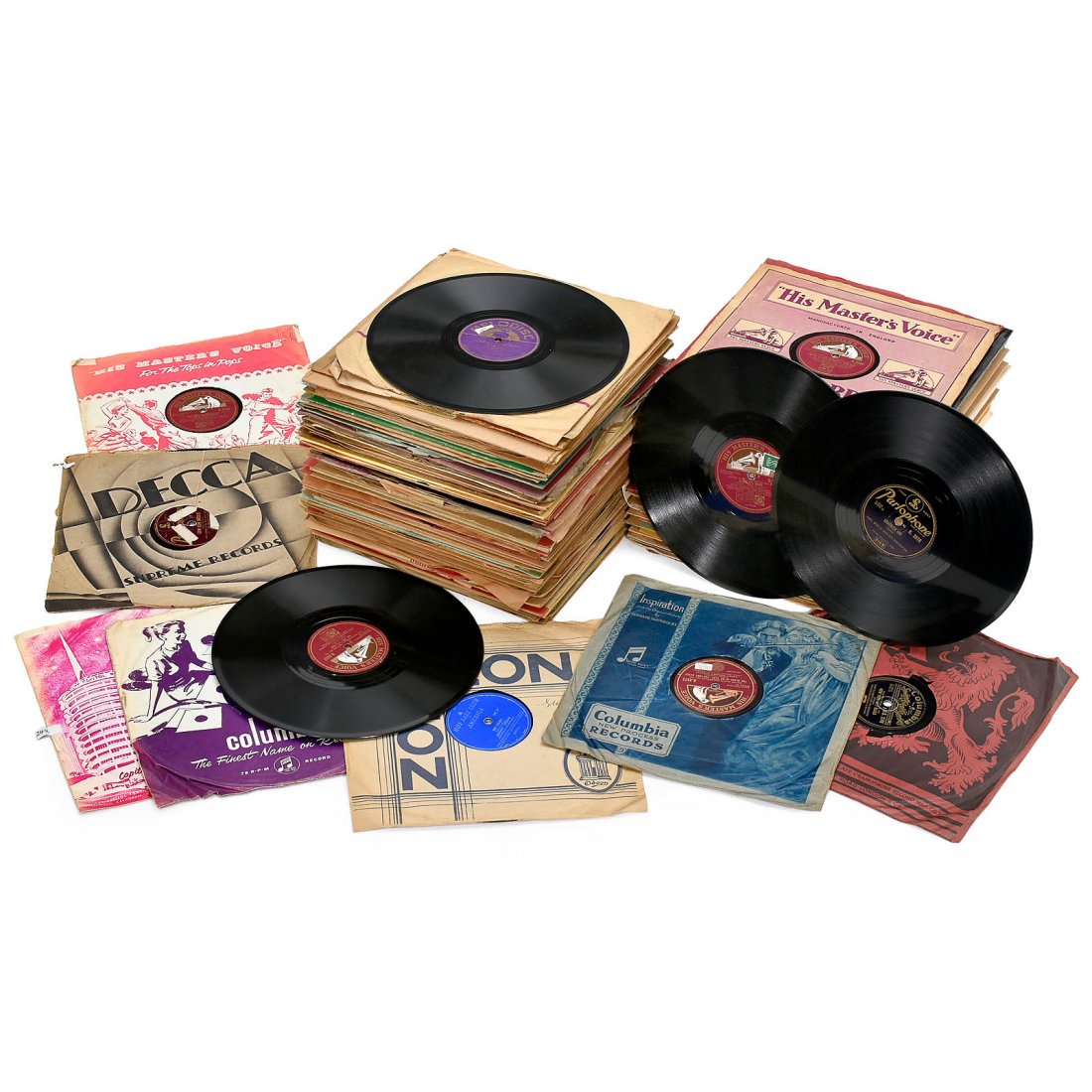 Nice Shellac Jazz Disc Collection, c. 1920 onwards: Nice Shellac Jazz Disc Collection, c. 1920 onwards 78 rpm, with following artists: 24 x Duke Ellington – 4 x Johnny Dodds – 22 x Sidney Bechet – 1 x The Paramount All Stars – 4 x Chris Barber 
