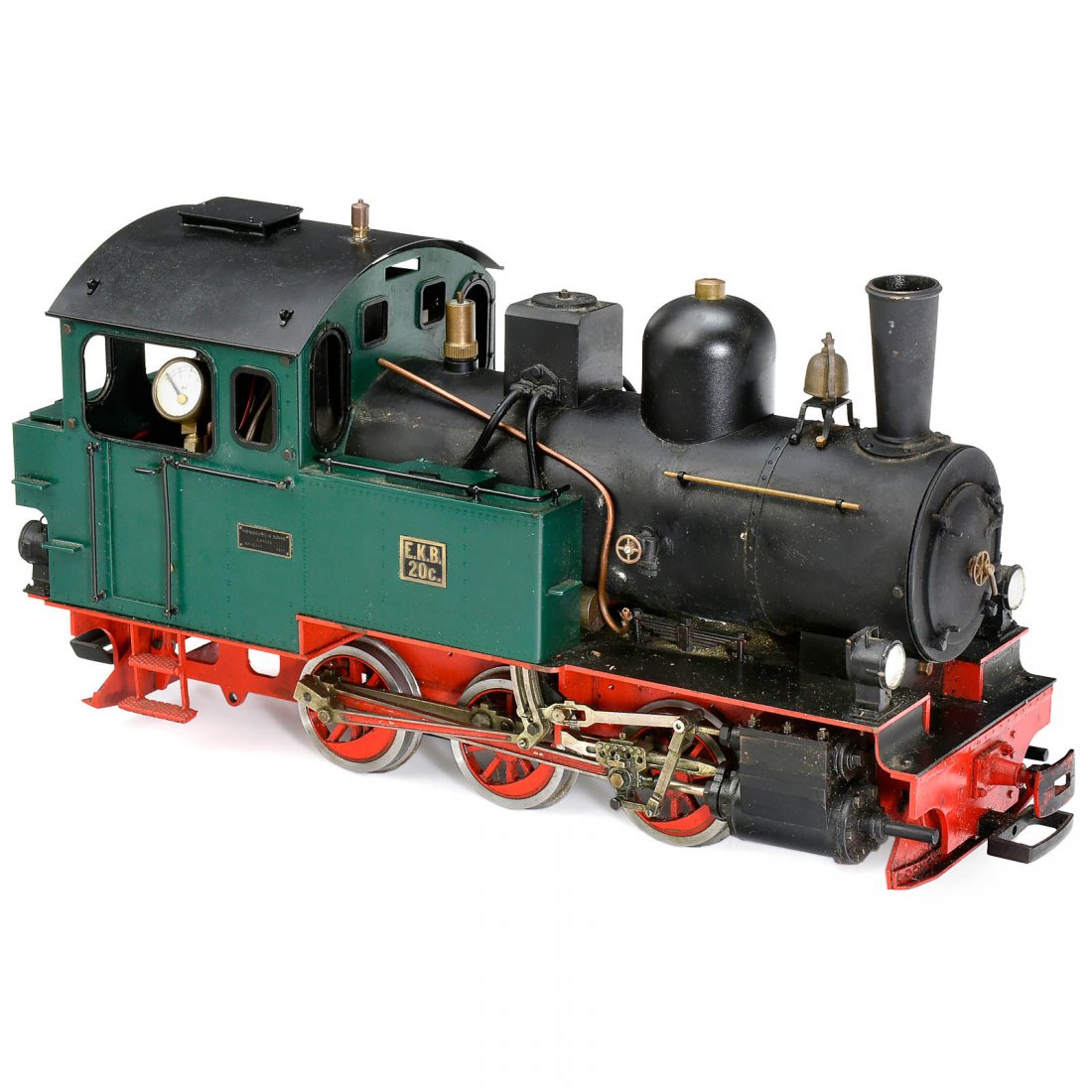 E.K.B. 20c Live Steam Locomotive Gauge G, c. 1995: E.K.B. 20c Live Steam Locomotive Gauge G, c. 1995 Manufactured by Dampflokbau DMR, Reppingen, for LGB, scale 1:22,5, butane fired, 2 double acting cylinders, tested with pressure air, working, length 