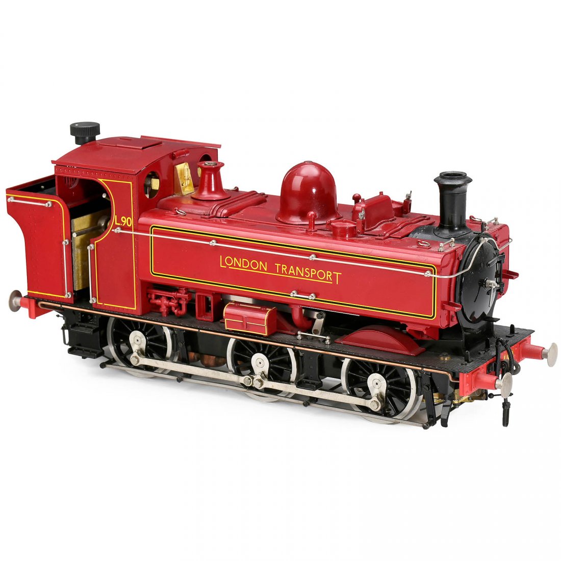 Aster Gauge I Live Steam Locomotive, c. 1995: Aster Gauge I Live Steam Locomotive, c. 1995 London Transport. British Pannier Class 5700 locomotive, factory-built, 1:32 scale, spirit-fired, length 12 in., with usual steam fittings. Echtdampflokomo