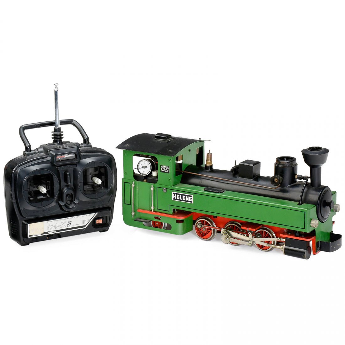 Helene Live Steam Locomotive Gauge G, c. 1985: Helene Live Steam Locomotive Gauge G, c. 1985 Manufactured by Beck, Kassel, for LGB, scale 1:22,5, butane field, 2 double acting cylinders, with remote control, tested with pressure air, working, leng
