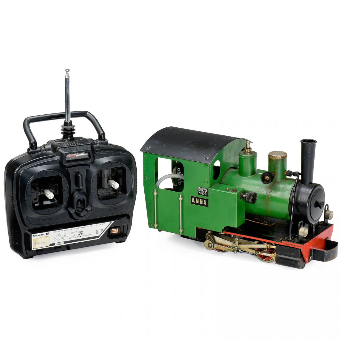 Anna Live Steam Locomotive Gauge G, c. 1985: Anna Live Steam Locomotive Gauge G, c. 1985 Manufactured by Beck, Kassel, for LGB, scale 1:22,5, butane fired, 2 double acting cylinders, with Graupner remote control, tested with pressure air, workin