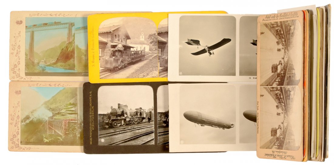 23 Stereo Cards of 9 x 18 cm: "Railway and Aviation" (1 of 1)
