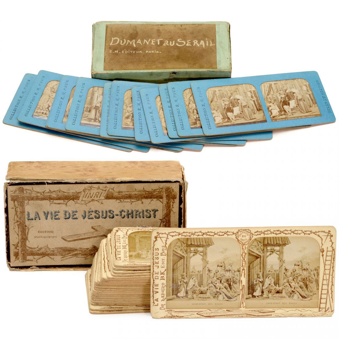 2 French-Tissue Stereo Card Sets (1 of 3)