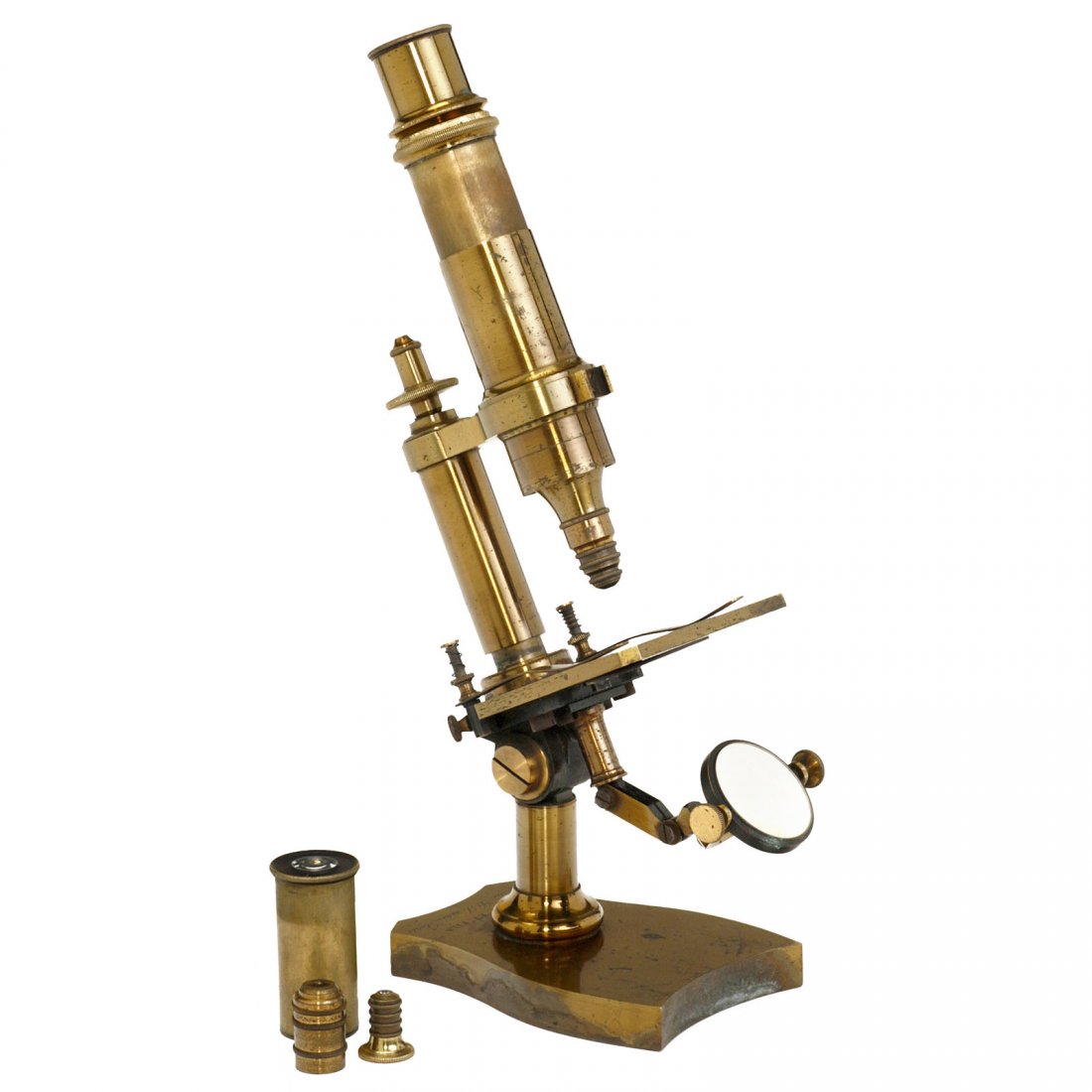 French Compound Brass Microscope by Nachet, c. 1875 (1 of 1)