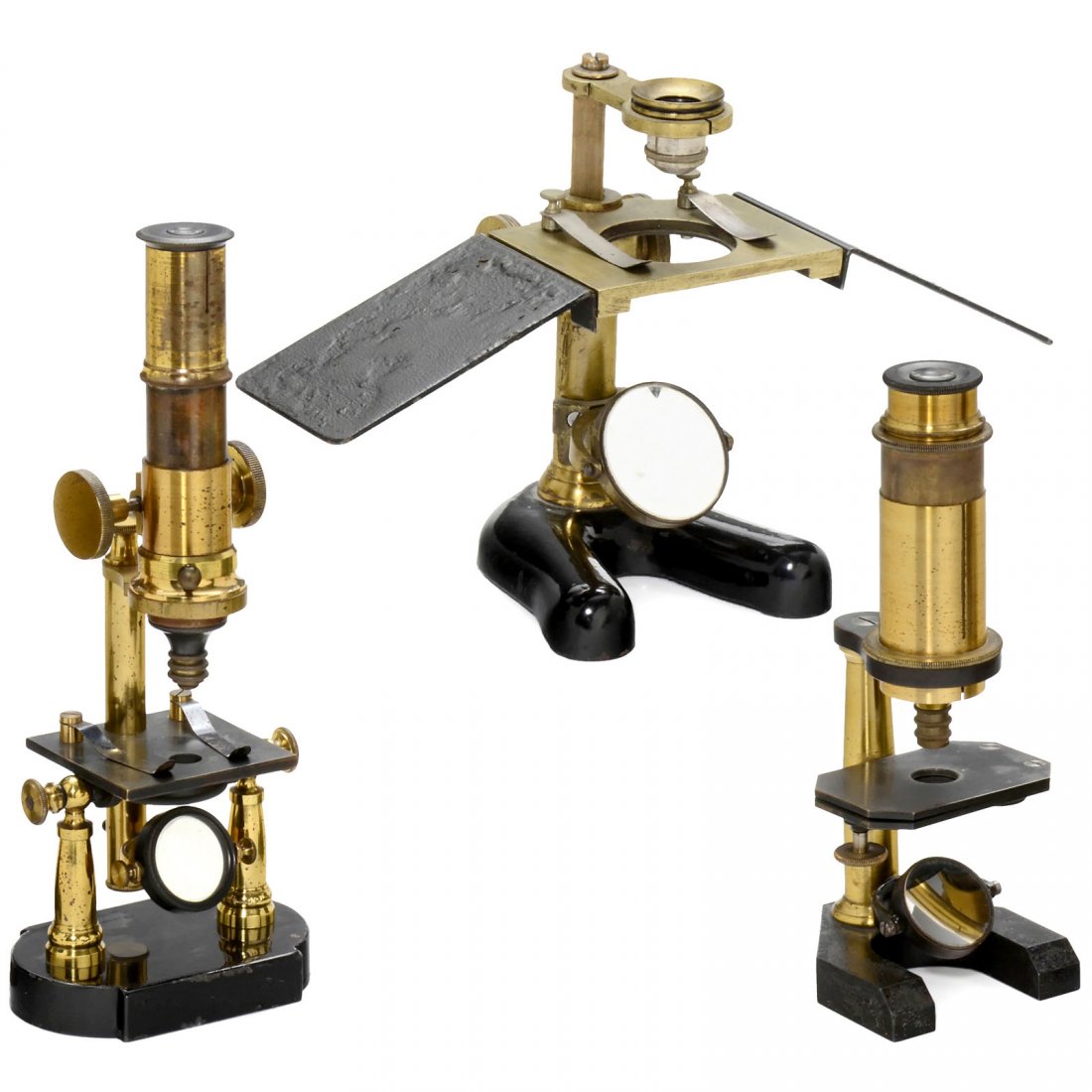 3 Brass Compound Microscopes (1 of 1)