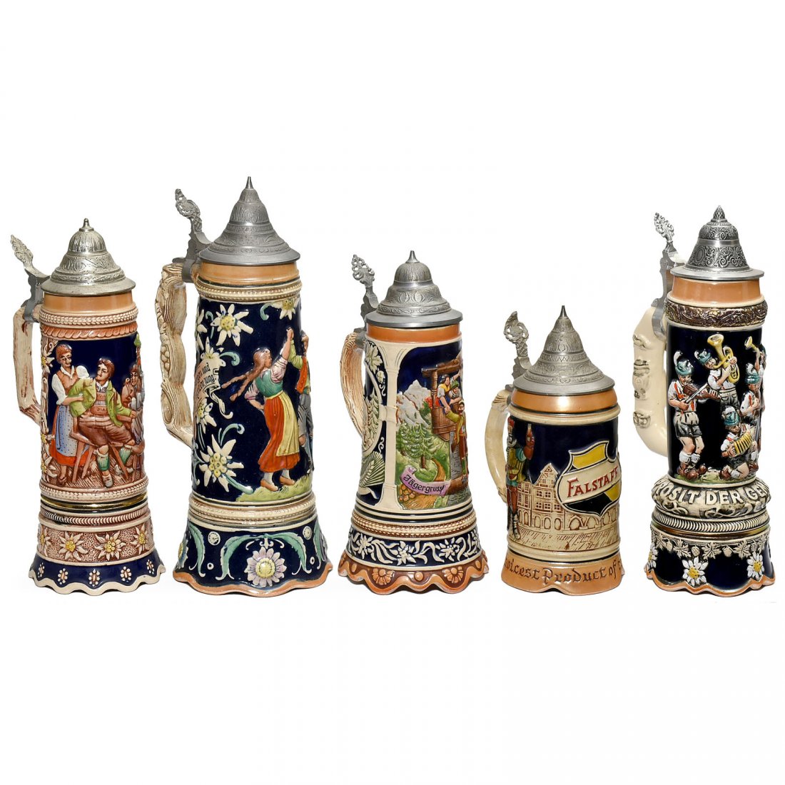 5 Musical Beer Steins, 20th Century (1 of 1)