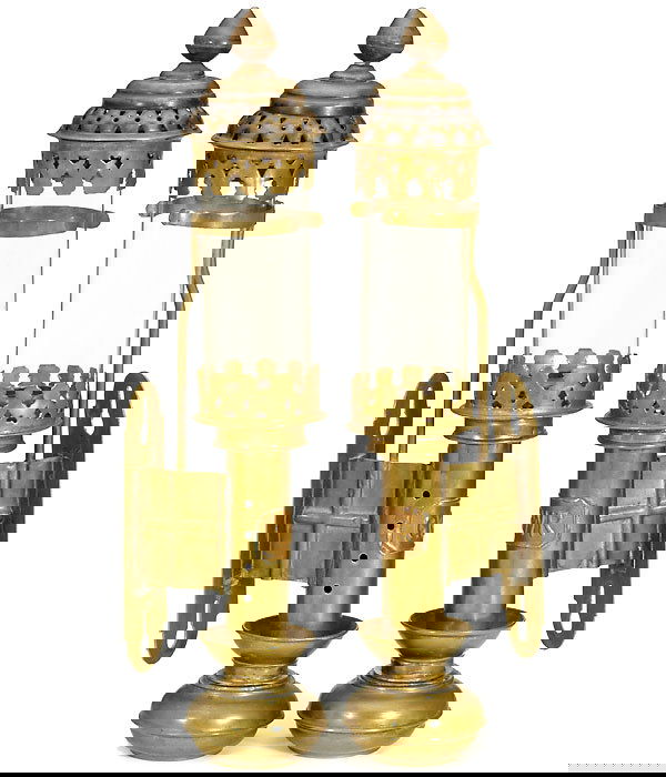 189 2 Candle Lights "GWR" Brass Wall Lamps