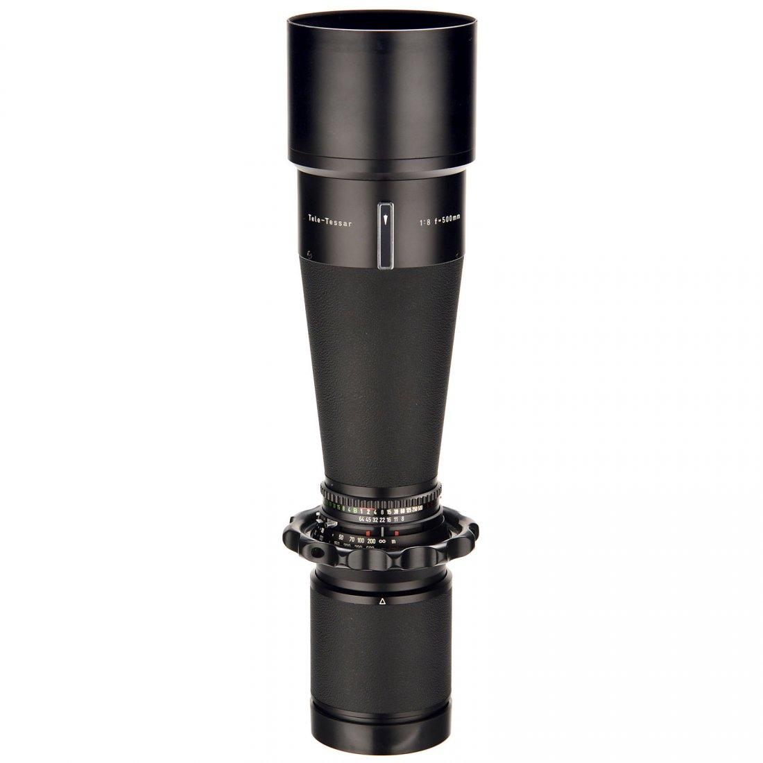 Tele-Tessar C 8/500 mm T for Hasselblad: Tele-Tessar C 8/500 mm T for Hasselblad Carl Zeiss, Oberkochen. No. 6289674, like new! With case and 2 caps. Tele-Tessar C 8/500 mm T für Hasselblad Carl Zeiss, Oberkochen. Nr. 6289674, neuwertiger Z