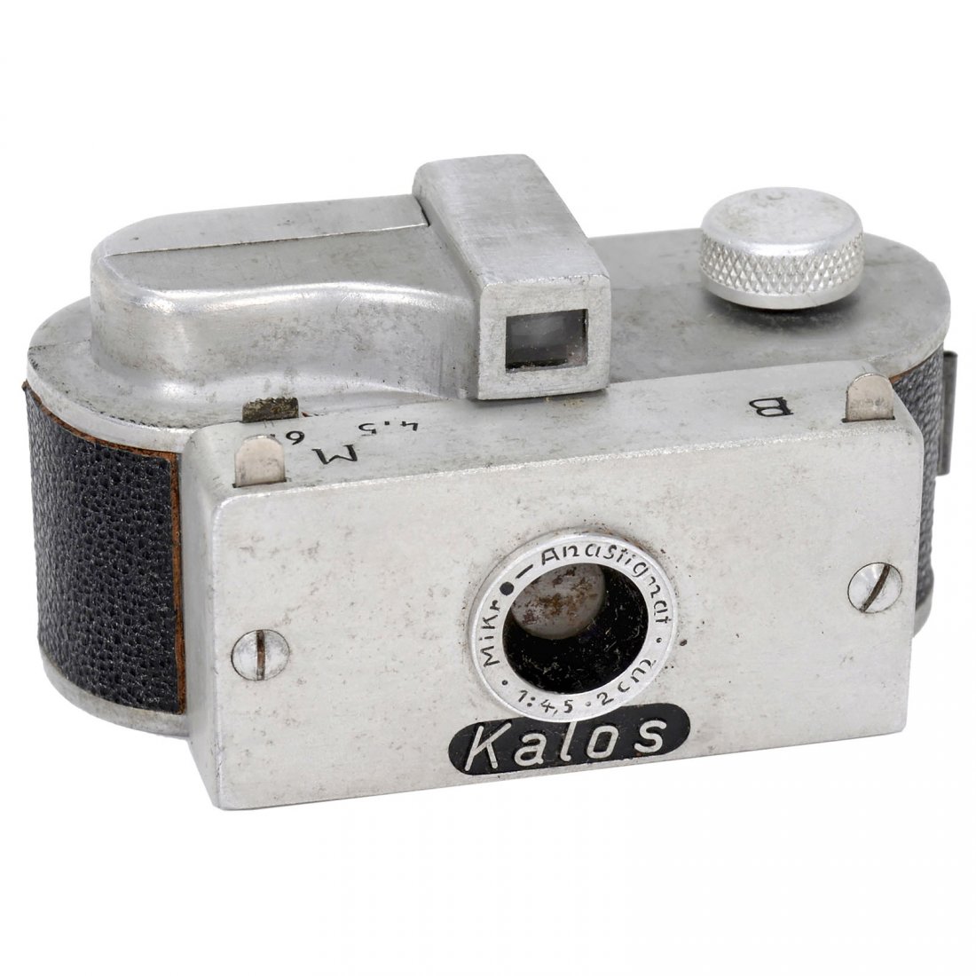 Rare "Kalos" Subminiature Camera, 1950: Rare "Kalos" Subminiature Camera, 1950 Kalos Karlsruher-Camera Bau Otto Seidel KG (Kalos Kamerabau GmbH). "Glock & Co." (sole distributer), Karlsruhe. Subminiature camera 9 x 12 mm on 16mm film, Mikro