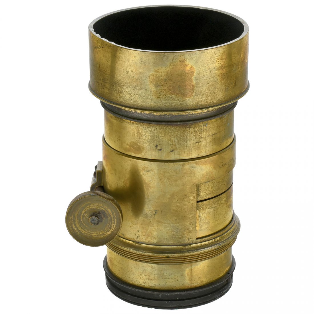 Dallmeyer's Patent Portrait Lens 2.B., c. 1871: Dallmeyer's Patent Portrait Lens 2.B., c. 1871 J.H. Dallmeyer, London. Serial no. "N 19591", brass portrait lens, focal length 21 cm (8 ¼ in.), height 6,3 in., front element Ø 2,75 in., for waterho