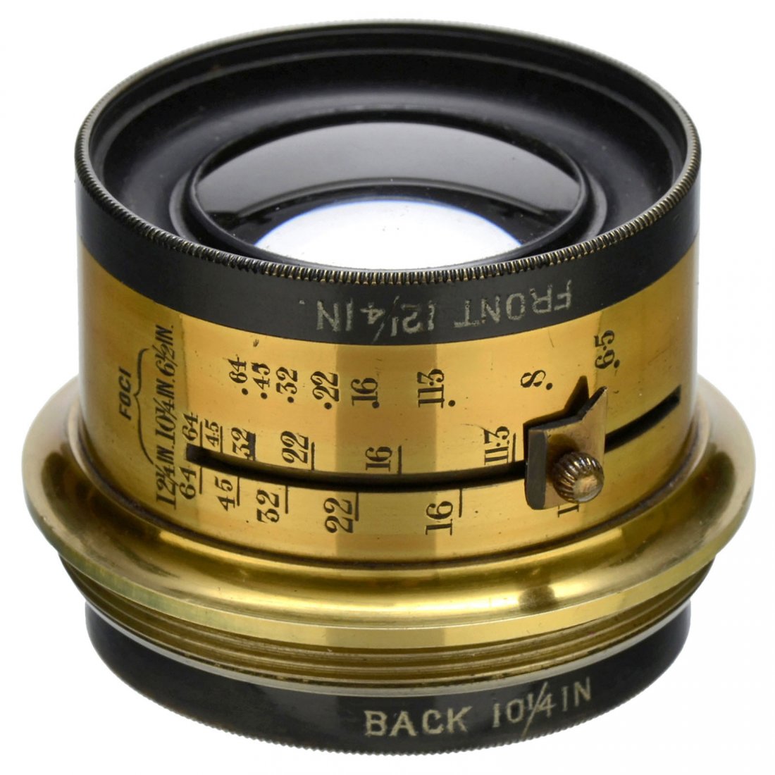 Wide-Angle Lens 6 ½ Holostigmat, c. 1905: Wide-Angle Lens 6 ½ Holostigmat, c. 1905 W. Watson & Sons, London. Serial no. 225, series I, lens with two components: "Back 10 ¼ in." and "Front 12 ¼ in.", iris stop 1:6,5, clean glass. – Rare l