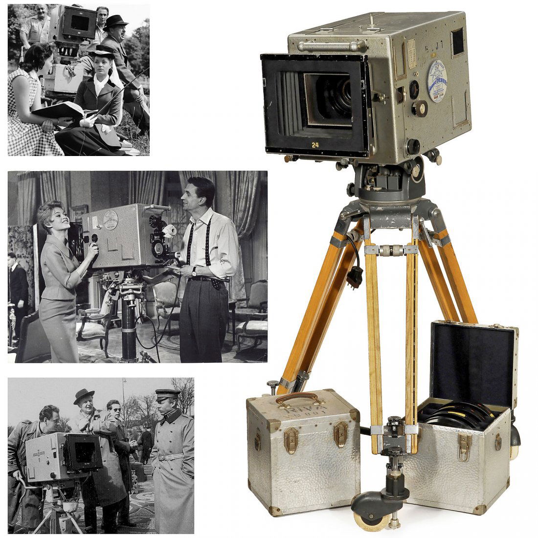 Super-Parvo-Color Camera, c. 1955: Super-Parvo-Color Camera, c. 1955 André Debrie, Paris. Noise-absorbing 35mm movie sound studio camera for two 300-meter film cartridges (both present), driven by Debrie 380 volt synchronous motor for