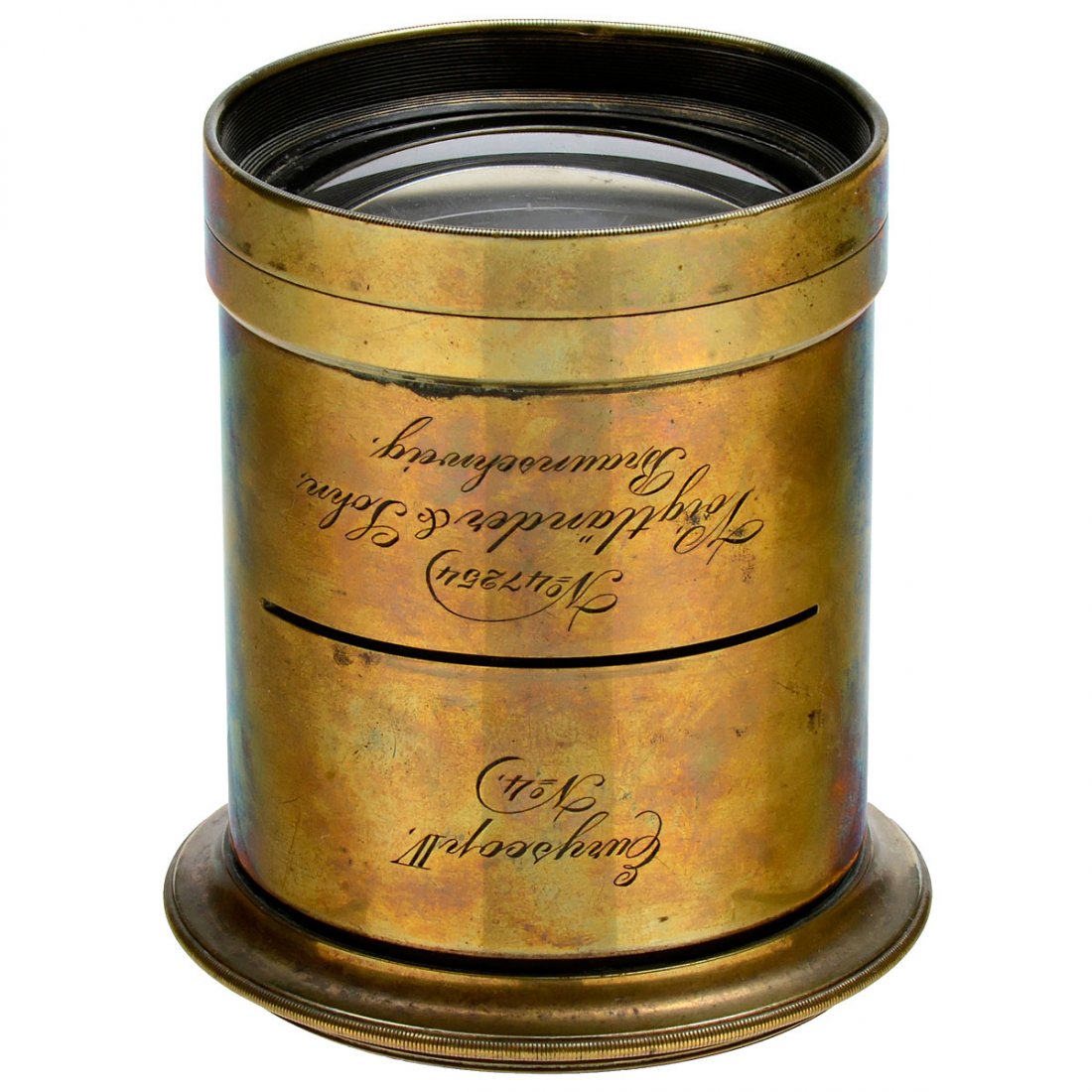 Voigtländer Euryscop IV No. 4, 1.8.1895: Voigtländer Euryscop IV No. 4, 1.8.1895 Voigtländer & Sohn, Braunschweig. No. 47254, Euryscop 6,3/382 mm. The Euryscop was produced from 1888 on with the famous new optical glass developed and produ