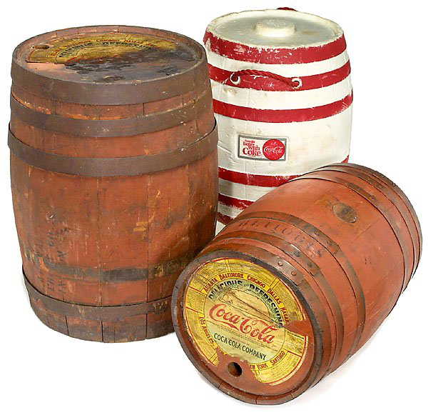 369 3 Early American "CocaCola" Barrels, c. 1915