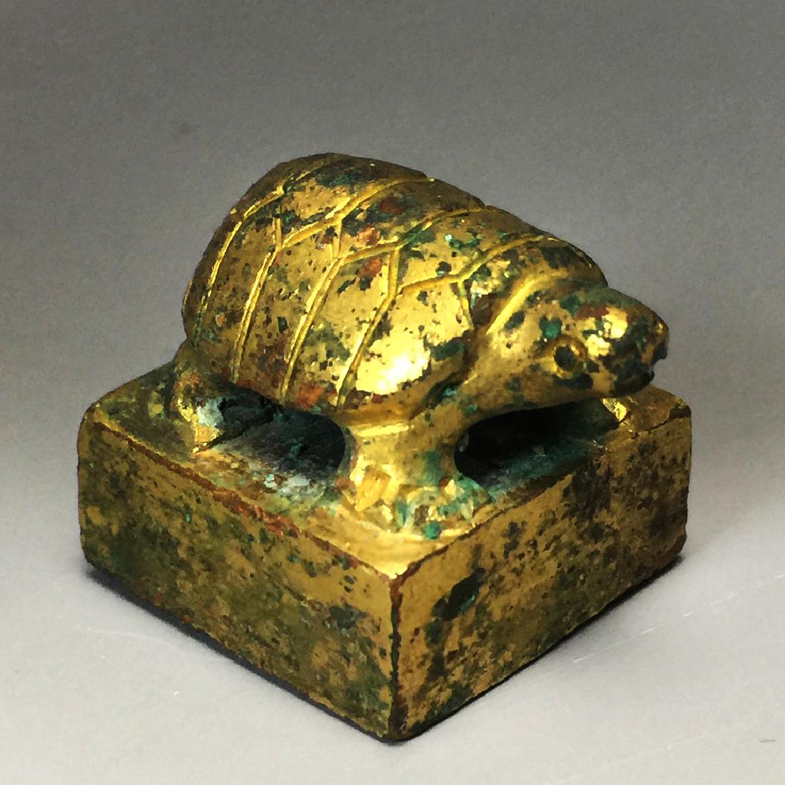 Chinese Gilt Bronze Seal (1 of 6)
