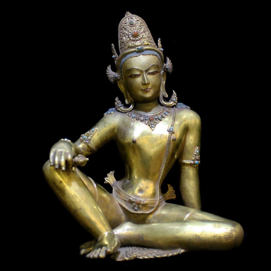 Chinese Tibetan  Antique Gilt Buddha (1 of 5)