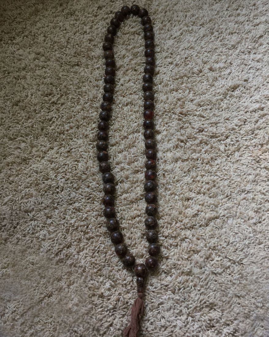 OLD AMBER PRAYER BEADS.  55 BEADS. (1 of 3)