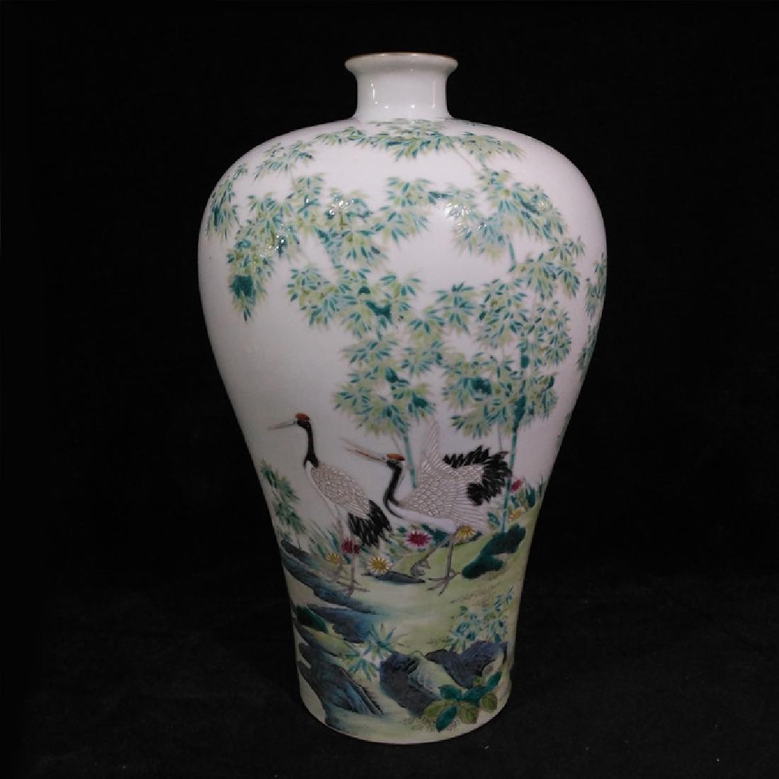 QING DYNASTY CHINESE FAMILLE ROSE MEI VASE (1 of 4)