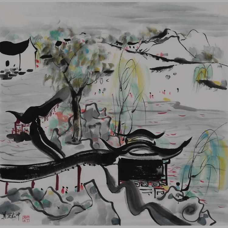 WU GUANZHONG (1919-2010) LANDSCAPE (1 of 4)