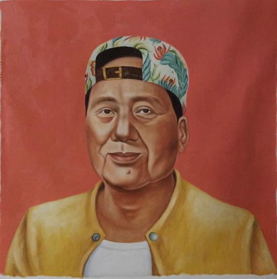 MAO ZEDONG PORTRAIT OIL PAINTING: MAO ZEDONG PORTRAIT OIL PAINTING; 60 X 60 CM