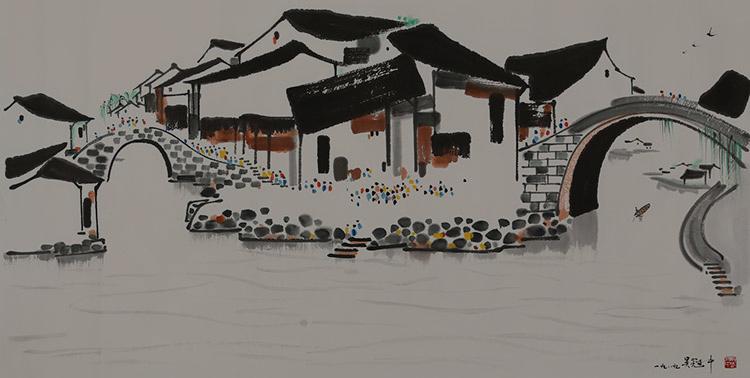 WU GUANZHONG (1919-2010) LANDSCAPE (1 of 5)