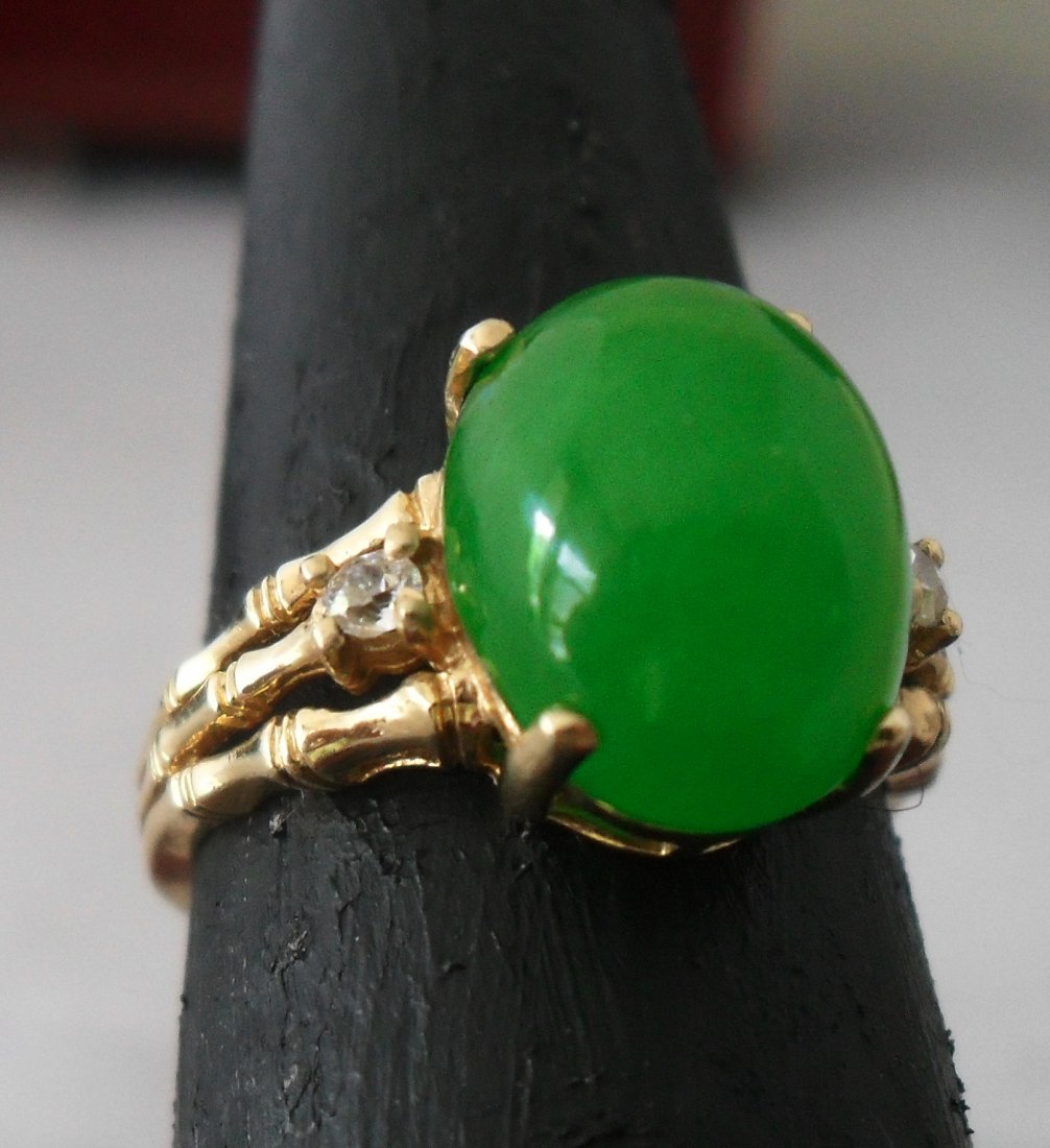 CHINESE JADEITE 14K GOLD RING (1 of 1)