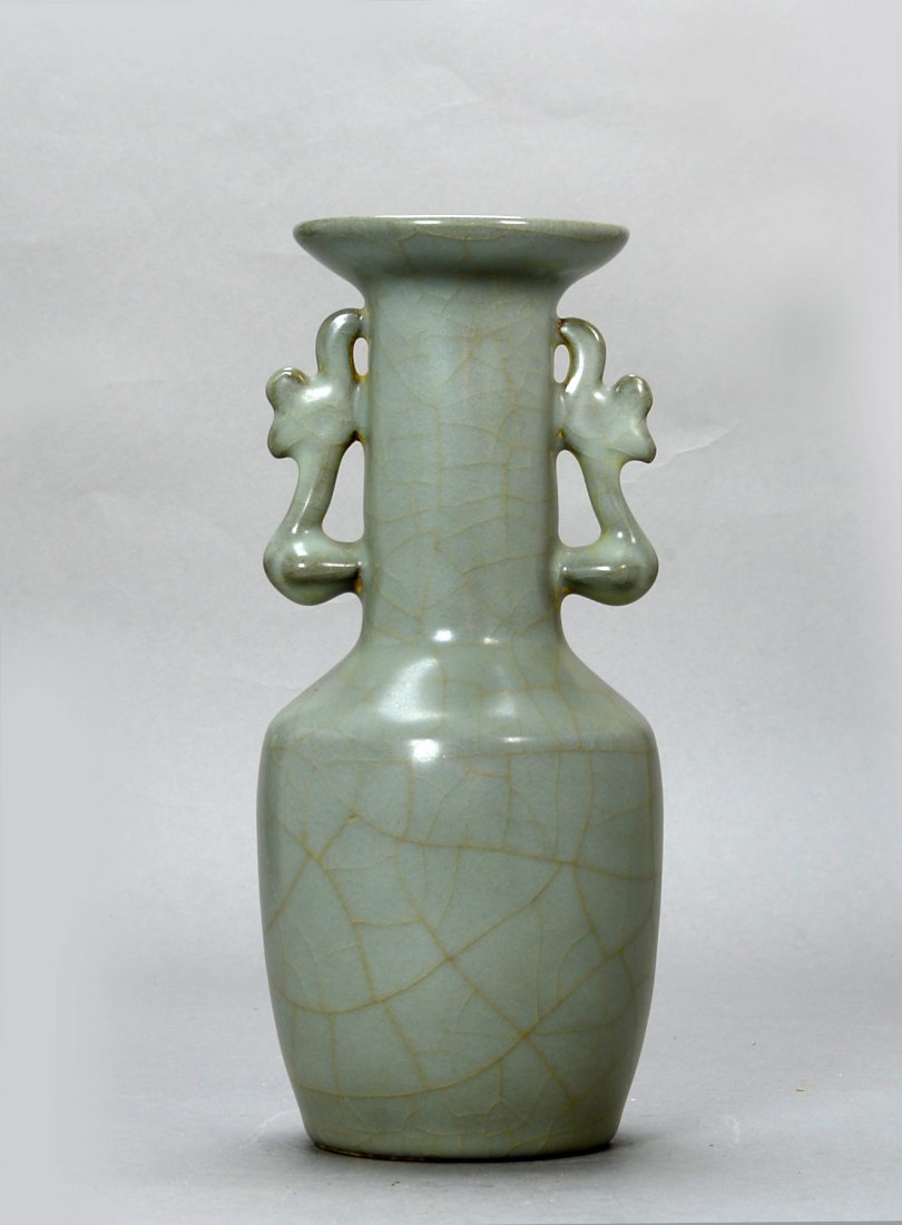 A Longquan celadon vase with two phoenix (1 of 7)